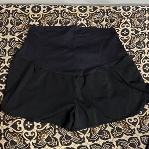Maternity Women’s Black Active Shorts Size L – High Waist Stretch Fit